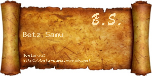 Betz Samu névjegykártya